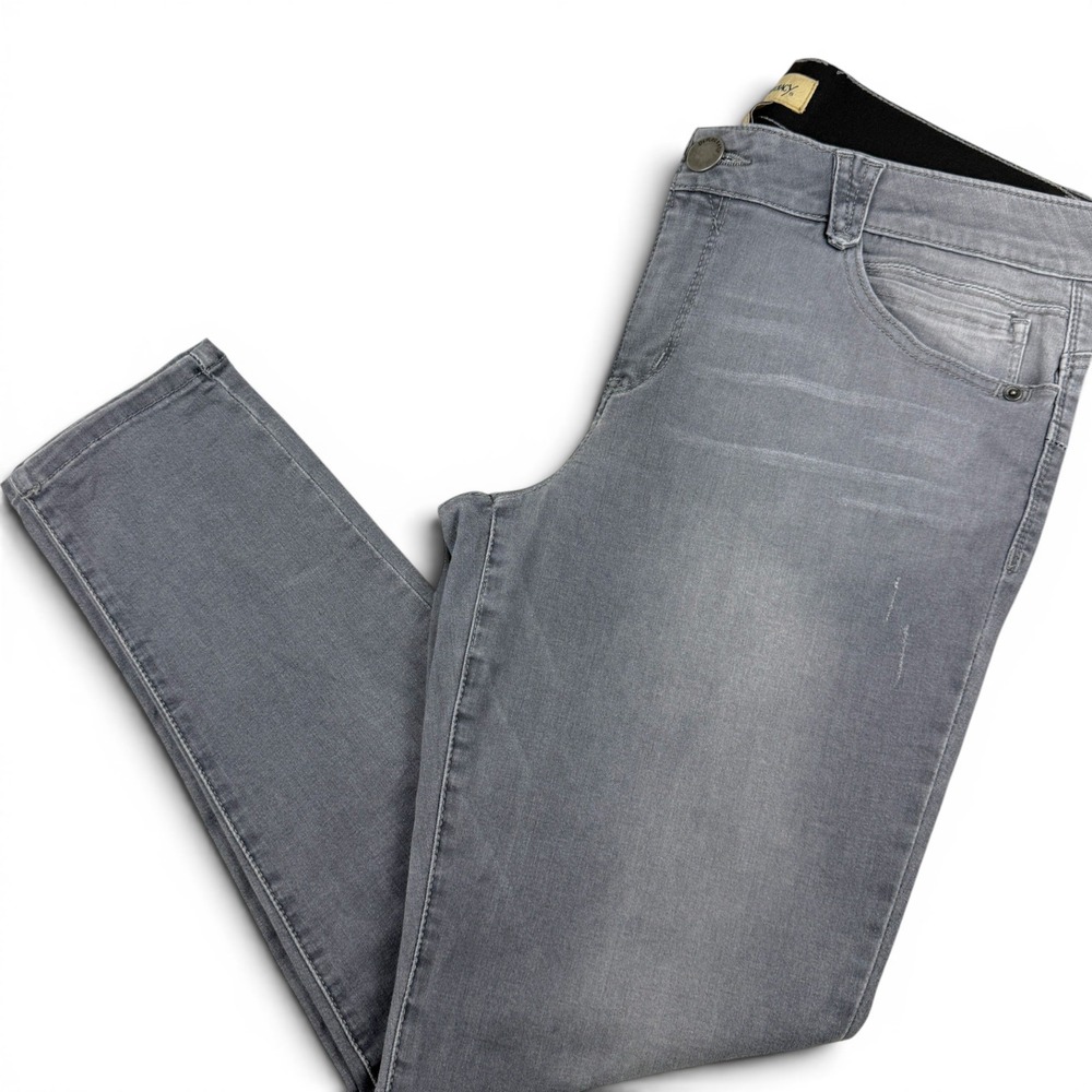 DEMOCRACY "AB" Solution Skinny Medium Wash Distressed Skinny Jeans Gray Size 8